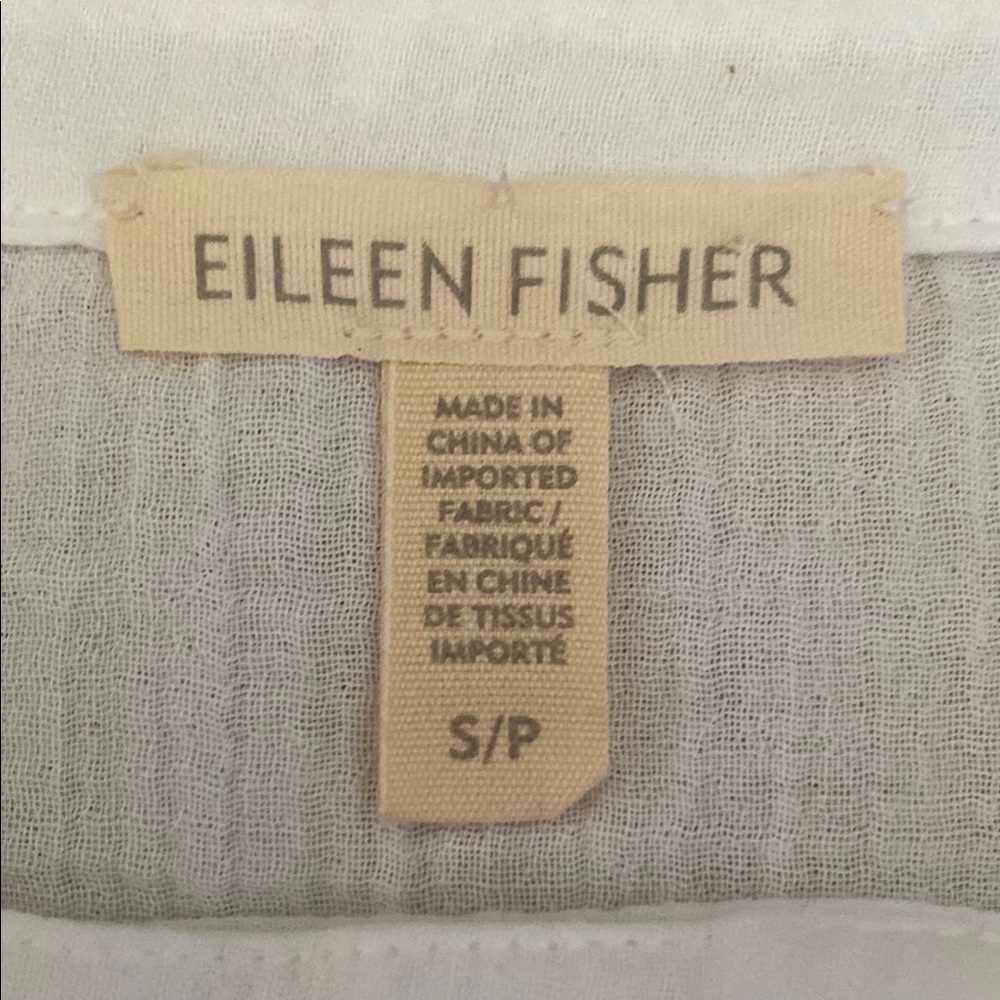 Eileen Fisher White Short Sleeve Top, S/P - Picture 4 of 8